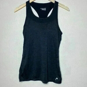 Head Activewear Womens Top XS Dark Grey Racerback Workout Tank Polyester Blend